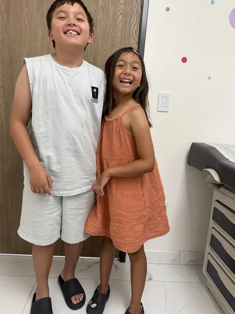Big smiles after their checkups